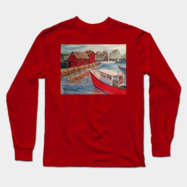 Motif Number 1 at Rockport Harbor Long Sleeve T-Shirt by Matt Starr Fine Art